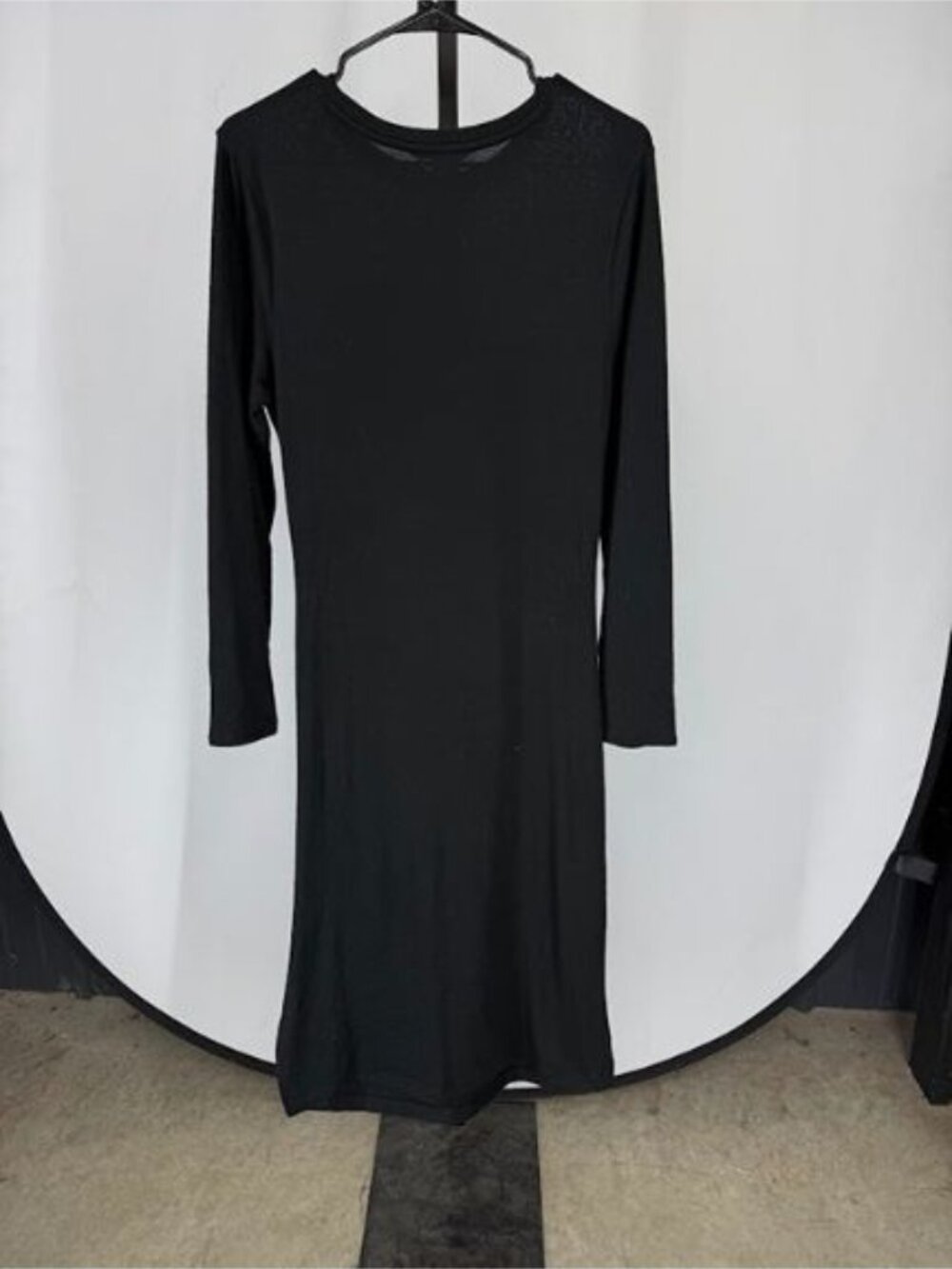 Banana Republic Black Luxespun Side Ruched Knit Sweater Midi Dress - Picture 6 of 6